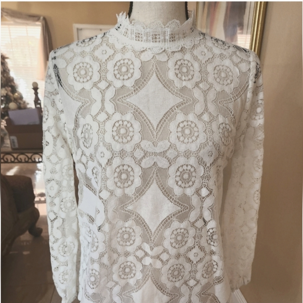 Elegant White Lace Blouse